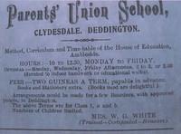 Mrs White's Parents' Union School at Clydesdale, early 20th century?